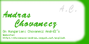 andras chovanecz business card